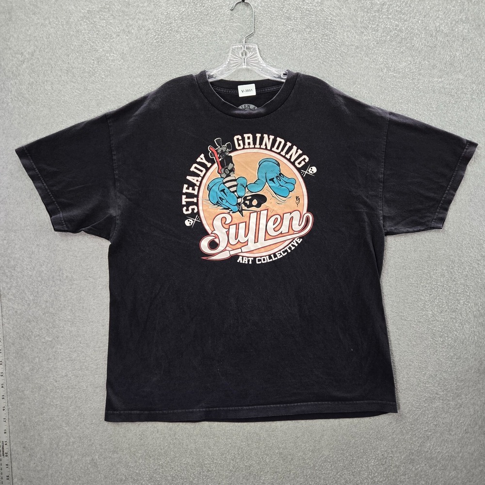 Sullen Men Shirt 2XL Black‎ Steady Grinding Tat Too Skull Art Ink Graphic Tee